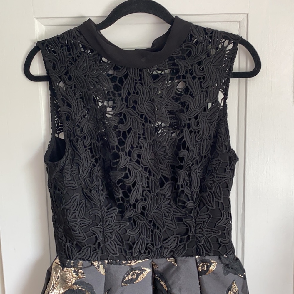 Hutch Lace & Brocade Tea Length Dress - Picture 3 of 9